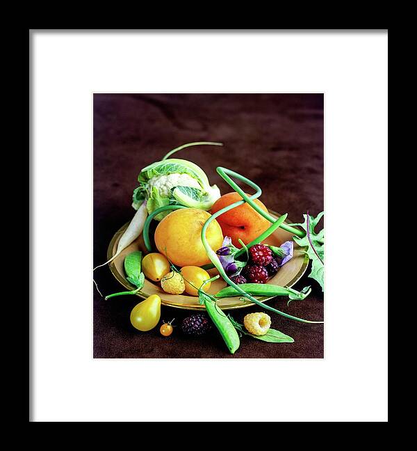 Fruits Framed Print featuring the photograph Seasonal Fruit And Vegetables by Romulo Yanes
