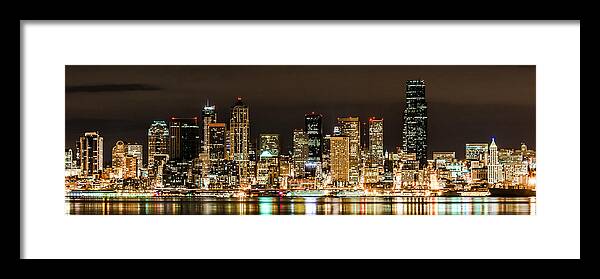 Seattle Framed Print featuring the photograph Seattle at Night by Chris McKenna