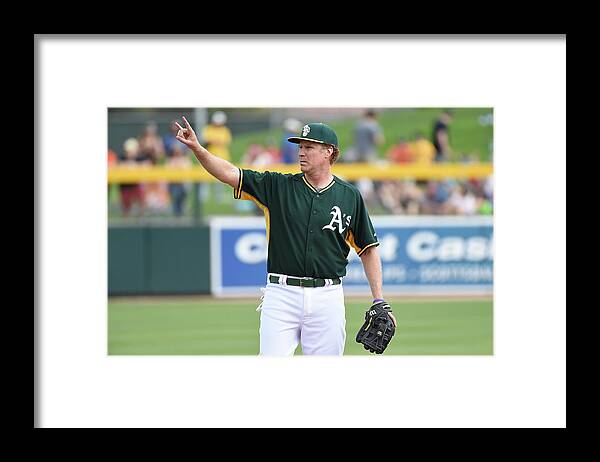 Event Framed Print featuring the photograph Seattle Mariners V Oakland Athletics by Lisa Blumenfeld