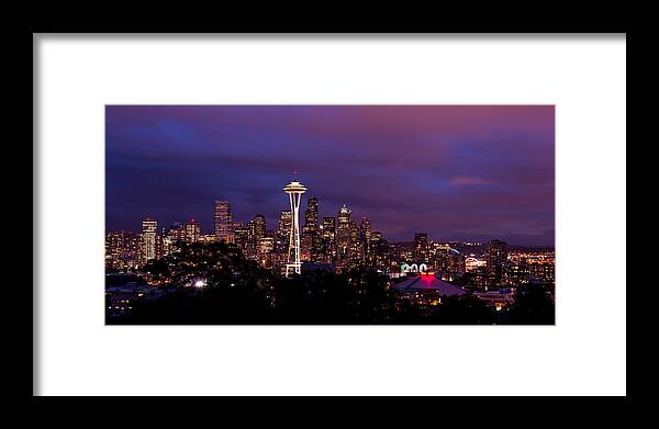 Seattle Framed Print featuring the photograph Seattle Night by Chad Dutson