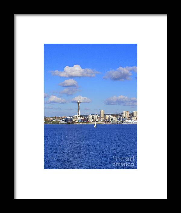Space Needle Framed Print featuring the photograph Seattle Skyline 1 by Vicki Maheu