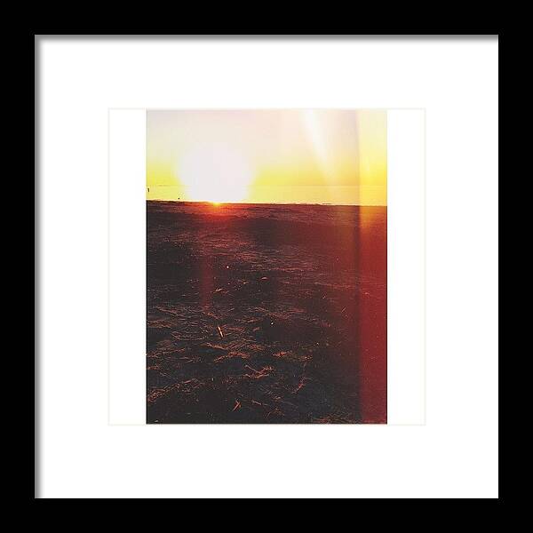 Beautiful Framed Print featuring the photograph Seaweed, Sand And Sunset by Anastacia Gray