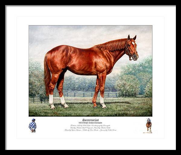 Secretariat Framed Print featuring the painting Secretariat Triple Crown Champion by Thomas Allen Pauly
