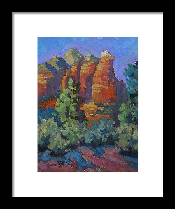 Sedona Framed Print featuring the painting Sedona Coffee Pot Rock by Diane McClary