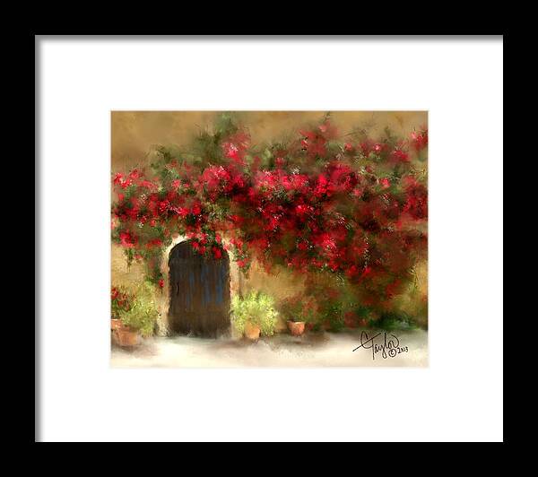 Flowers Framed Print featuring the painting The Bougainvillea's of Sedona by Colleen Taylor