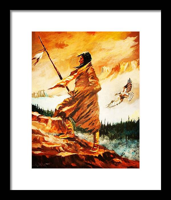Westerns Framed Print featuring the painting Seeking Truth in the High Place by Al Brown