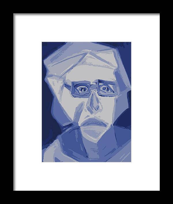 Painting Framed Print featuring the painting Self Portrait in Cubism by Shea Holliman