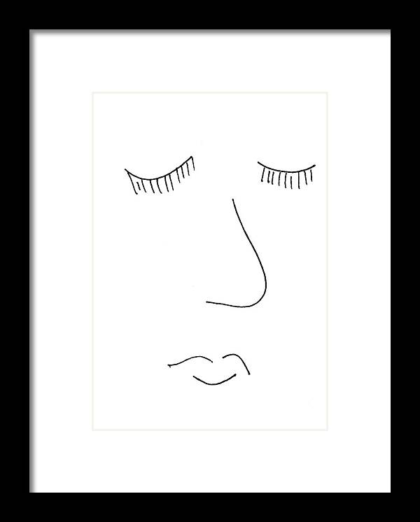 Self Portrait Framed Print featuring the drawing Self Portrait While Napping by Patrick Morgan