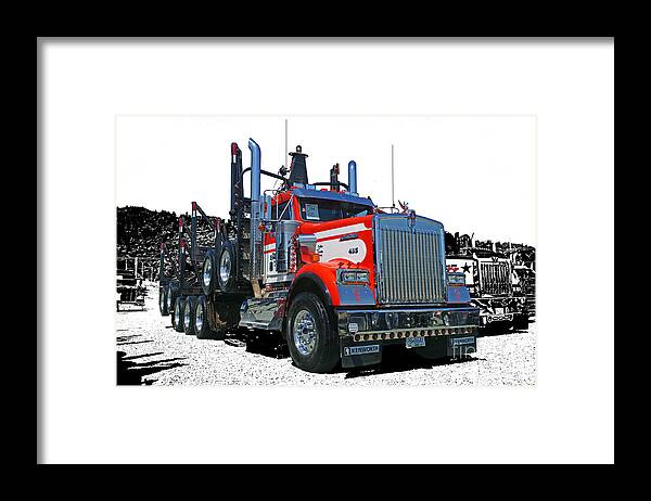 Trucks Framed Print featuring the photograph Semi Trucks CATR3120-13 by Randy Harris