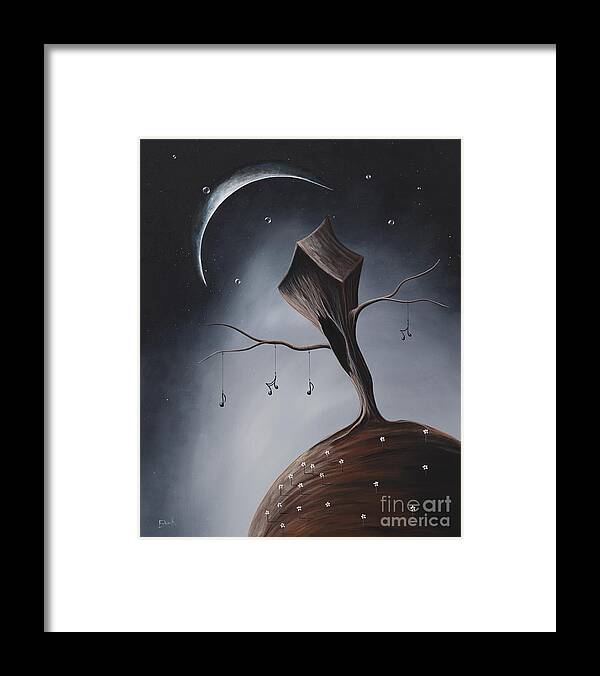 Trees Framed Print featuring the painting Send Me Your Love While I Sleep by Shawna Erback by Moonlight Art Parlour