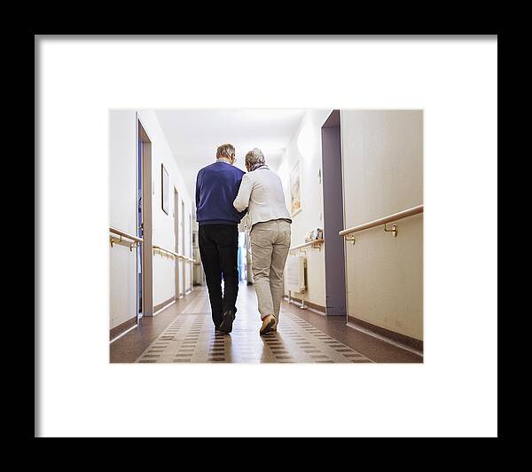 Heterosexual Couple Framed Print featuring the photograph Senior Couple Senior Home by Hinterhaus Productions