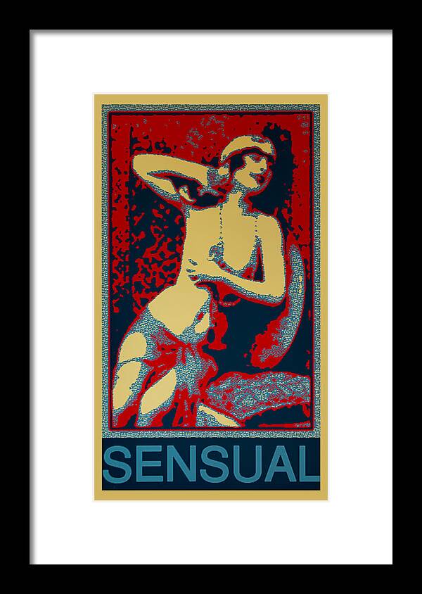 Unknown Framed Print featuring the digital art Sensual by Unknown