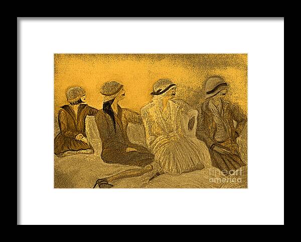 Jrr Framed Print featuring the painting Sepia Hats by jrr by First Star Art