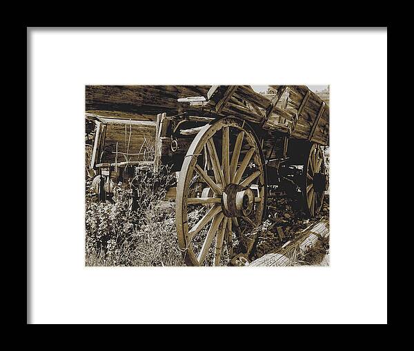 Covered Wagon Framed Print featuring the photograph Sepia Wagon by David Armstrong