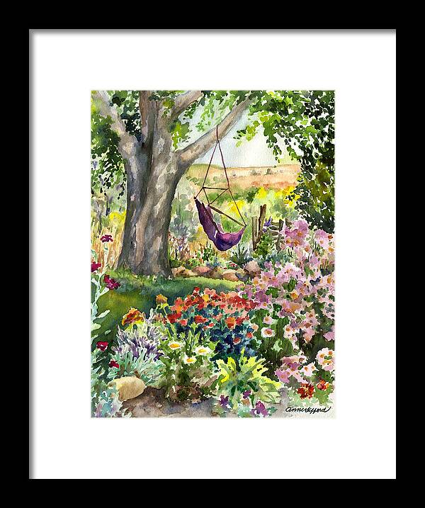 Garden Painting Framed Print featuring the painting September Garden by Anne Gifford