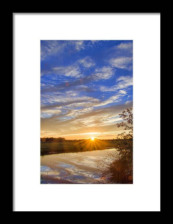 Sunset Framed Print featuring the photograph September Sky Reflection by Beth Venner