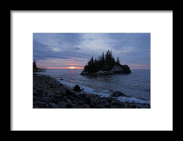Lake Superior Sunrise Framed Print featuring the photograph Serene Superior Sunrise by Sandra Updyke