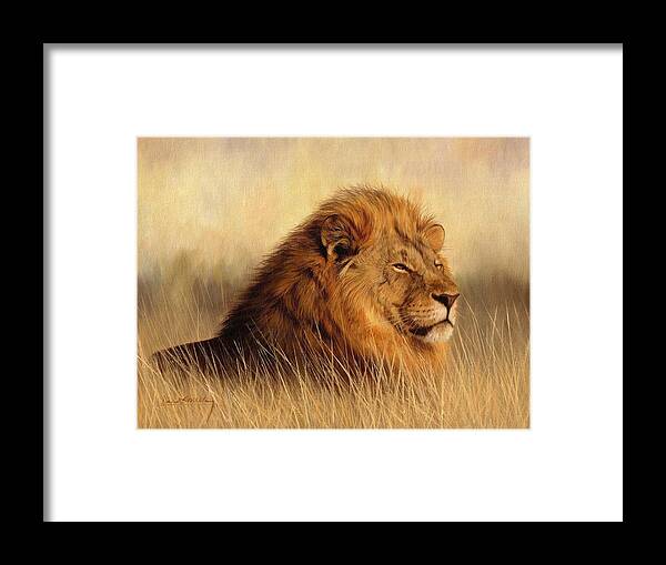 Animals Framed Print featuring the painting Serengeti Glow by David Stribbling