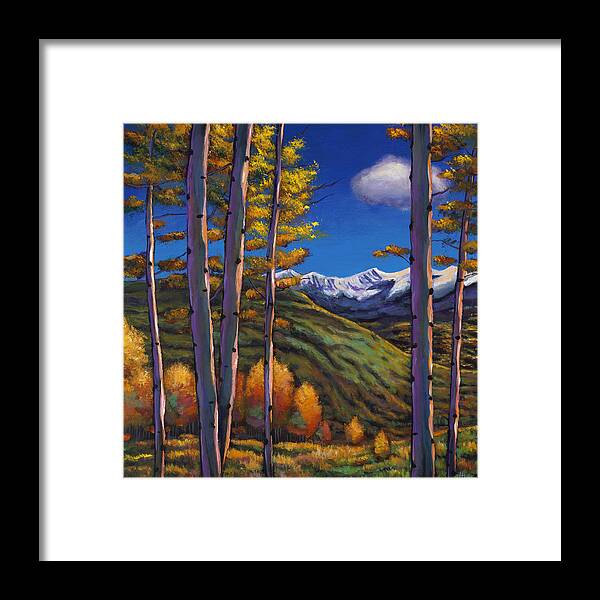 Autumn Aspen Framed Print featuring the painting Serenity by Johnathan Harris