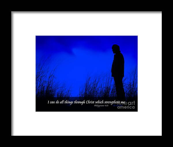 Man Framed Print featuring the photograph Serenity - Philippians 4 by E B Schmidt