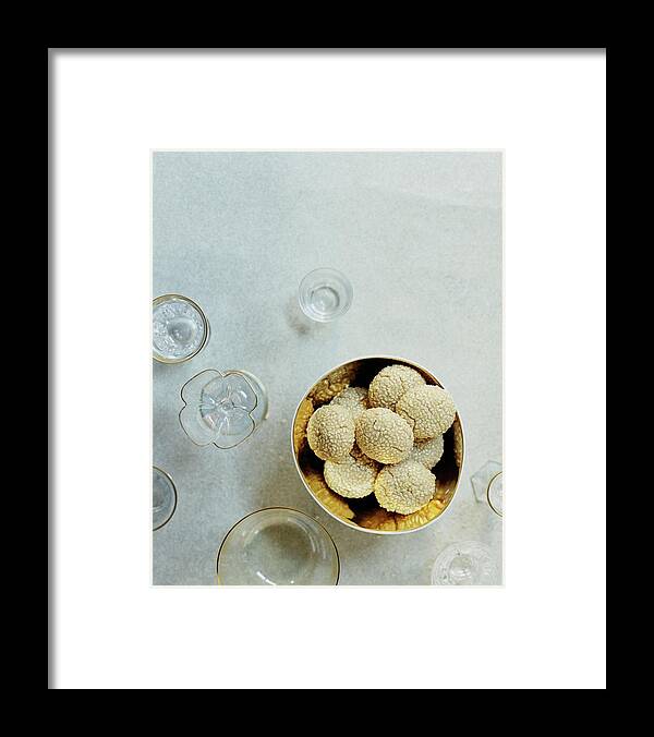 Cooking Framed Print featuring the photograph Sesame Cookies by Romulo Yanes
