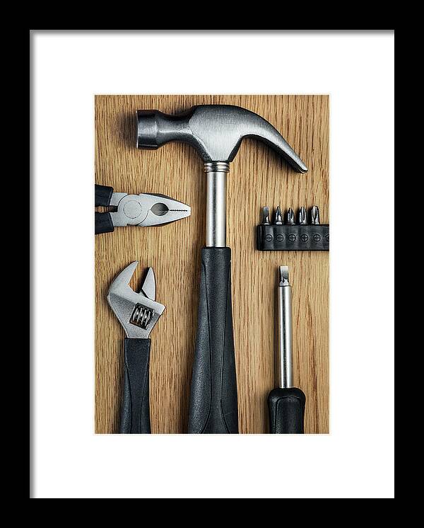 Work Tool Framed Print featuring the photograph Set Of Tools by Jonathan Kitchen