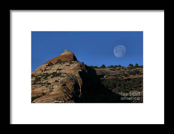 Landscape Framed Print featuring the photograph Setting Moon by Steven Reed