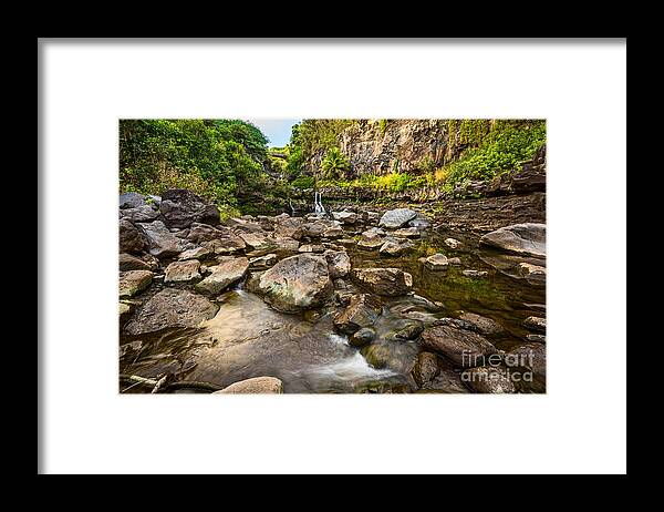 Seven Sacred Pools Framed Print featuring the photograph Seven Sacred Flow by Jamie Pham