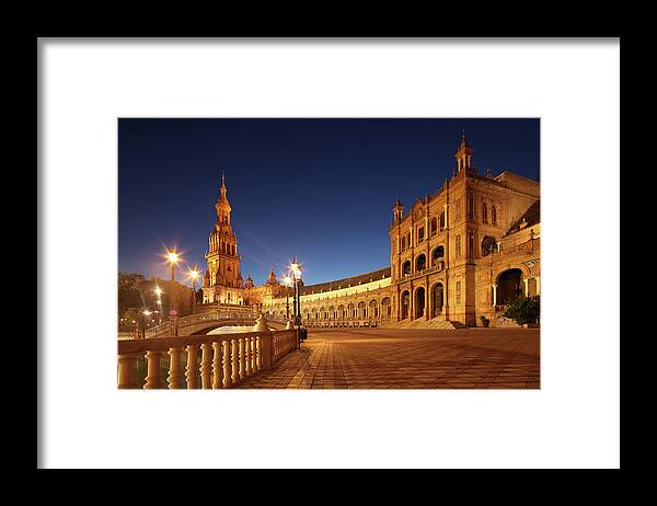 Tranquility Framed Print featuring the photograph Seville - Plaza De España by David Bank