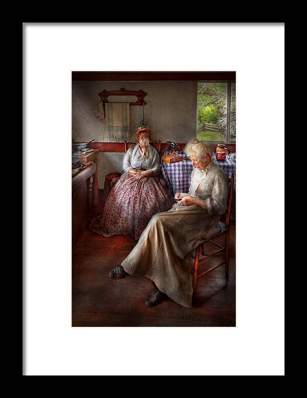 Sewing Framed Print featuring the photograph Sewing - I can watch her sew for hours by Mike Savad