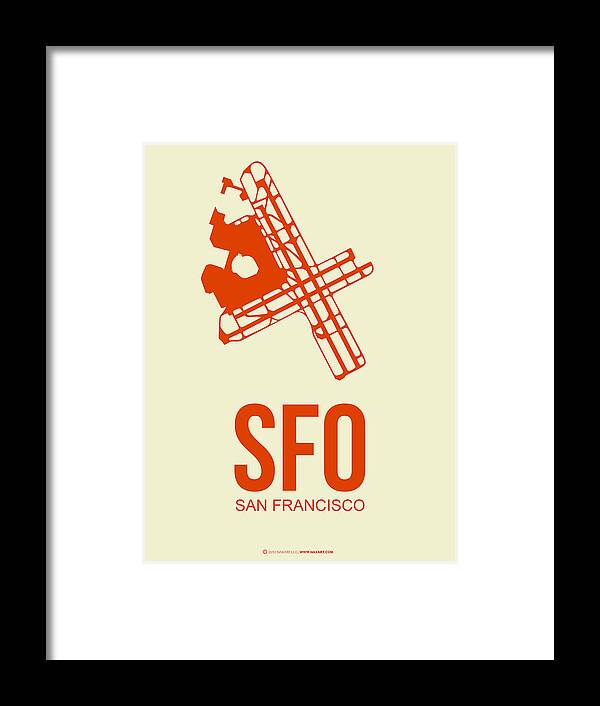 San Francisco Framed Print featuring the digital art SFO San Francisco Airport Poster 1 by Naxart Studio