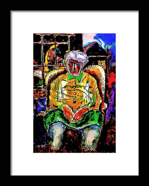 Jewish Art Paintings Framed Print featuring the digital art Shabbos in Odessa by Ted Azriel