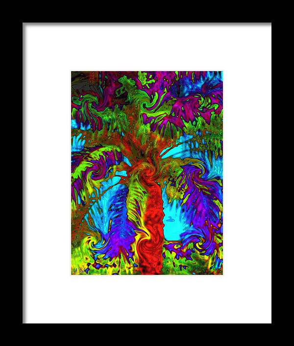 Trees Framed Print featuring the digital art Shade Trees on Venus by Alec Drake