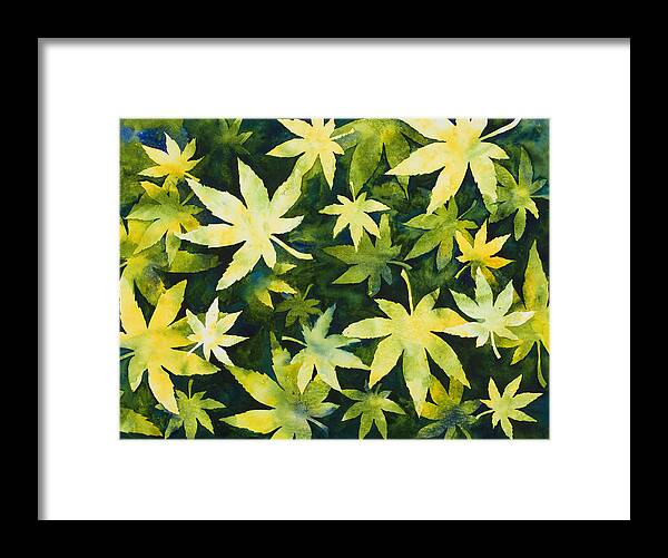 Green Framed Print featuring the painting Shades of Green by Mary Giacomini