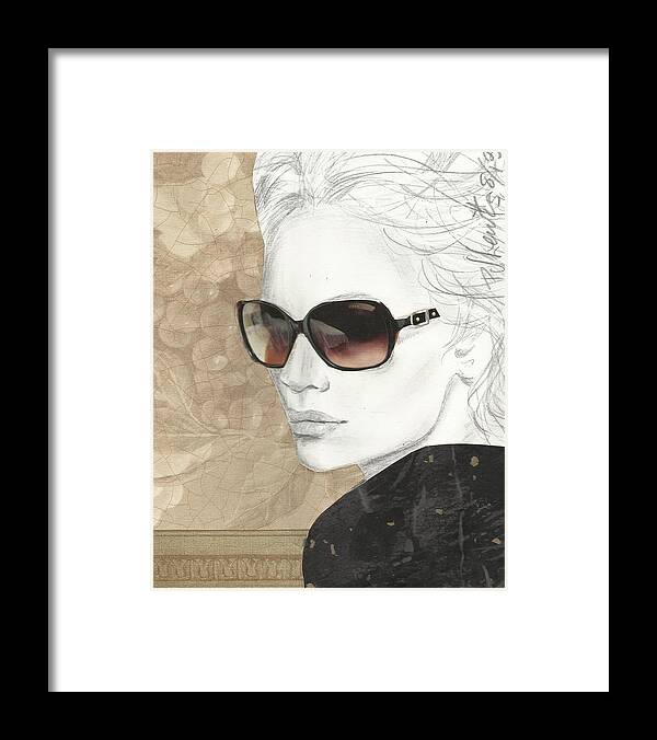 Fashion Framed Print featuring the drawing Shades Of Neutrality by PJ Lewis