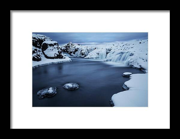 Waterfall Framed Print featuring the photograph Shadow by Bragi Ingibergsson -