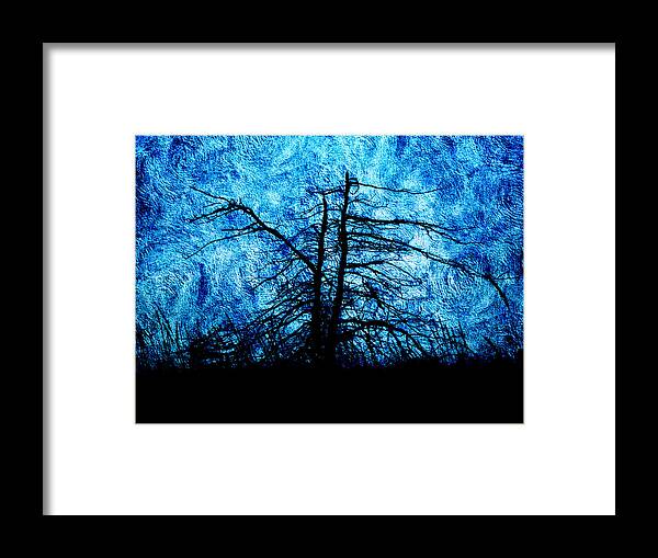 Shadow Framed Print featuring the photograph Shadow In Blue Swirls by Zinvolle Art