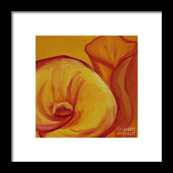 Shadow Lily Framed Print featuring the painting Shadow Lily by Annette M Stevenson