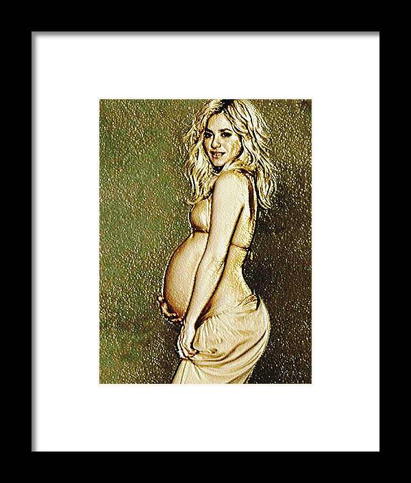 Shakira Bubbly Framed Print featuring the digital art Shakira Baby by Piety Dsilva