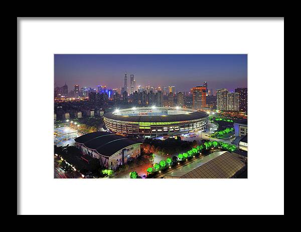 Financial District Framed Print featuring the photograph Shanghai Pudong Cityscape by Wei Fang
