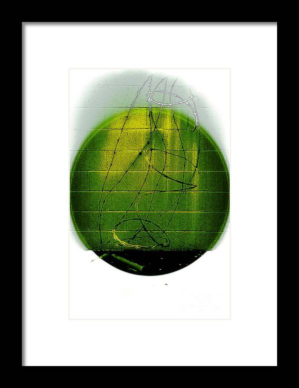 Abstract Framed Print featuring the digital art Shape No.101 Greenish Version by Fei A