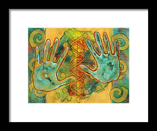Dna Framed Print featuring the painting Shape of Things by Lynda Hoffman-Snodgrass