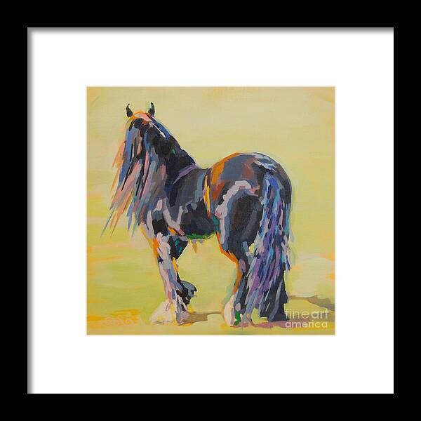 Gypsy Vanner Framed Print featuring the painting Shasta Solomon by Kimberly Santini