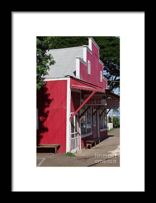 Shave Ice Framed Print featuring the photograph Shave Ice Store Haleiwa Hawaii by Mary Deal
