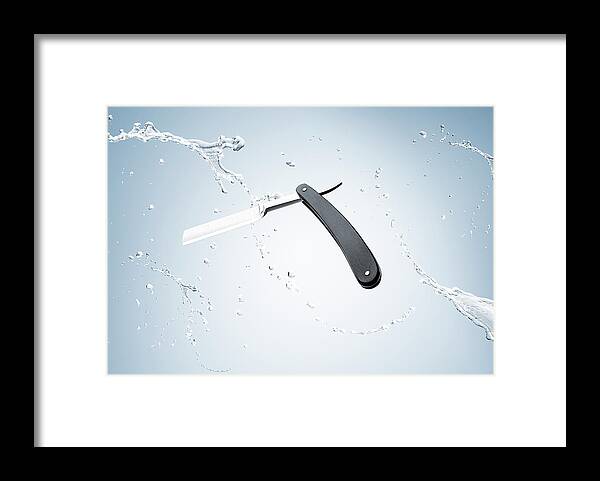 Sharp Framed Print featuring the photograph Shaving Razor Blade by Maarten Wouters