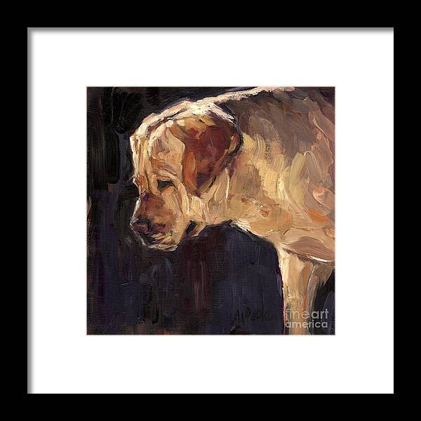Yellow Labrador Retriever Framed Print featuring the painting She is a Looker by Molly Poole