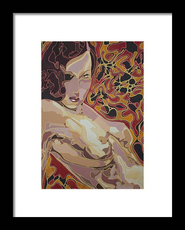 Nudes Framed Print featuring the painting She Only Wears Red by Taiche Acrylic Art