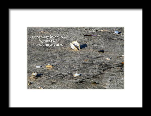 Beach Framed Print featuring the photograph Shell In Your Pocket by Cathy Kovarik