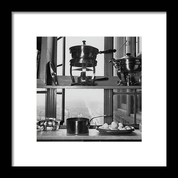 Kitchen Framed Print featuring the photograph Shelves In Front Of A Window In Vivian Roome's by Luis Lemus