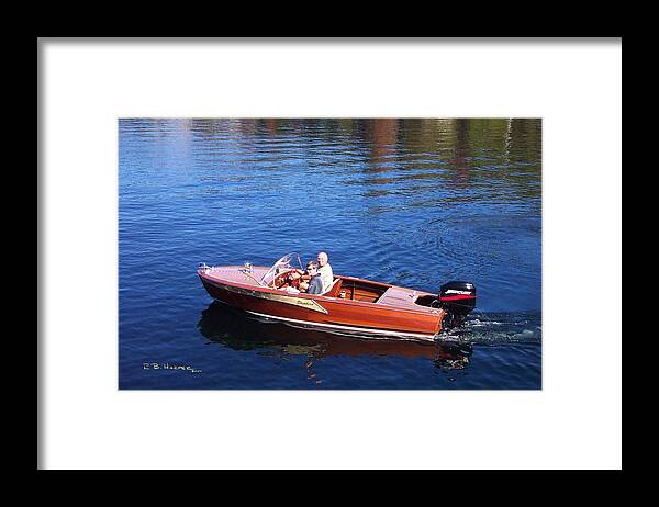 Shepherd Framed Print featuring the photograph Shepherd Runabout on Lake Sunapee by R B Harper